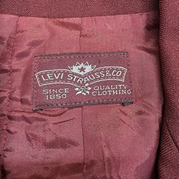 Vintage Levi’s Blazer Maroon Blazer Women’s Size 12 - M198 - Picture 4 of 12